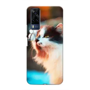 Чехол на ВиВО Y51 (2020) с Котами (VPrint) (Котик с бабочкой)