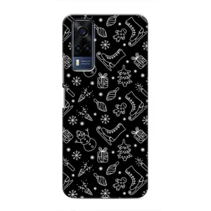 Новогодние, Праздничные Чехлы для Vivo Y51 (2020) - 2024 год (Новогодний фон)