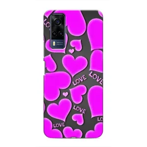 Чехлы для любимой на ВиВО Y51 (2020) (VPrint) (Pink hearts)