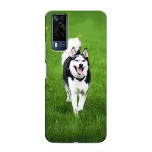 Чехол с Хаски для Vivo Y51 (2020) - (AlphaPrint) (Радостный Хаски)