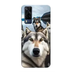 Чехол с Хаски для Vivo Y51 (2020) - (AlphaPrint) (Селфи ХАски)
