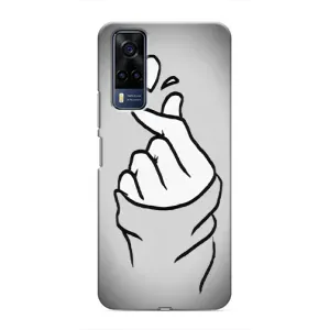 Чехол с принтом для Vivo Y51 (2020) (AlphaPrint - Знак сердечка) (Значок Love)
