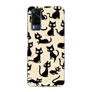Чехол с рисунком кот на VIVO Y53S (Черные коты)