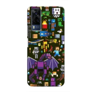 Чохол Майнкрафт на VIVO Y53S (AlphaPrint) Minecraft (Колаж Майнкрафт)