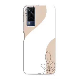 Силиконовый чехол с принтом в цветах на VIVO Y53S (Нюдовая веточка абстракция)