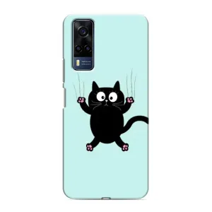 Чехол с принтом для VIVO Y53S (AlphaPrint) Модные коты (Падающий кот)