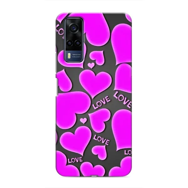 Чехол с принтом «Pink hearts» для Vivo Y53S Чехол с принтом «Pink hearts» для Vivo Y53S