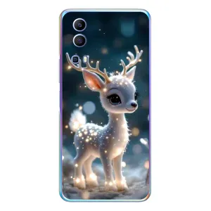 Яркий чехол для Vivo Y72 с Зимними Оленятами (Блестящий олененок)