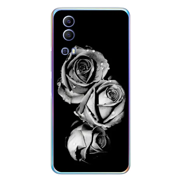 Чехол с принтом «Черная роза» для Vivo Y72