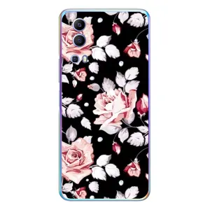 Чехлы с Цветами для Vivo Y72 (VPrint) (Цветочки на черном)