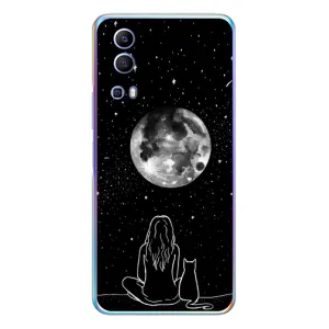 Чехол с рисунком кот на Vivo Y72 (Девушка с котом)