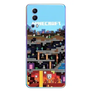 Чехол Майнкрафт на Vivo Y72 (AlphaPrint) Minecraft (фон Minecraft)