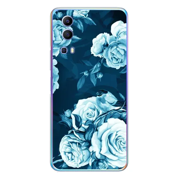 Чехол с принтом «Голубые Бутоны» для Vivo Y72