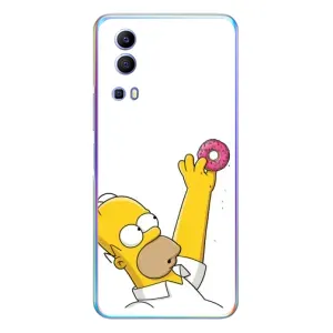Чехол с Симпсонами для Vivo Y72 (VPrint) (Гомер с пончиком)