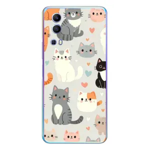 Чехол с рисунком кот на Vivo Y72 (Коллаж котов)