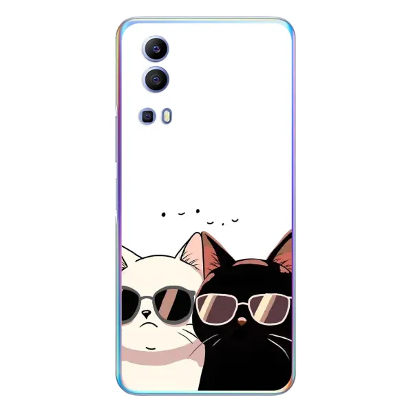 Чехол с принтом «Коты в очках» для Vivo Y72