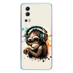 Чехол с Обезьянами Vivo Y72 - (AlphaPrint) (Макака в наушниках)