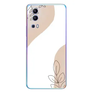 Силиконовый чехол с принтом в цветах на Vivo Y72 (Нюдовая веточка абстракция)