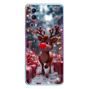 Яркий чехол для Vivo Y72 с Зимними Оленятами (Олень среди подарков)