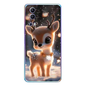 Яркий чехол для Vivo Y72 с Зимними Оленятами (Олененок)