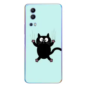 Чехол с принтом для Vivo Y72 (AlphaPrint) Модные коты (Падающий кот)