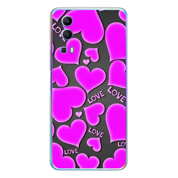 Чехол с принтом «Pink hearts» для Vivo Y72 Чехол с принтом «Pink hearts» для Vivo Y72