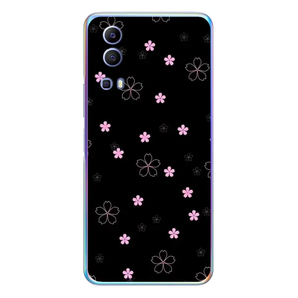 Чехол с принтом «Розовые цветы на черном» для Vivo Y72 Чехол с принтом «Розовые цветы на черном» для Vivo Y72