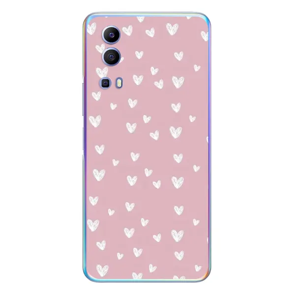 Чехол с принтом «Сердечки на розовом» для Vivo Y72 Чехол с принтом «Сердечки на розовом» для Vivo Y72