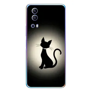 Чехол с принтом для Vivo Y72 (AlphaPrint) Модные коты (Силуэт котика)