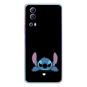 Чехол с принтом Стич на Vivo Y72 (Стич на черном)