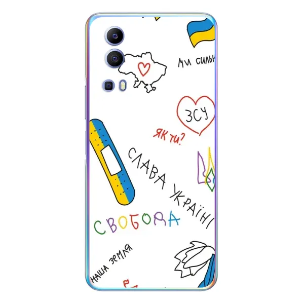 Чехол с принтом «Стикер» для Vivo Y72