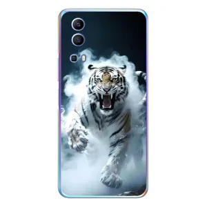 Чехол с картинкой «Хищники» для Vivo Y72 (Белый тигр в дыму)