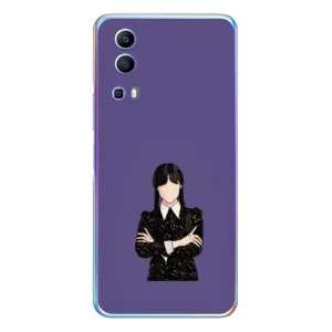 Чехлы Венсдей на Vivo Y72 Уэнсдей (AlphaPrint) (Уэнздей в черном)