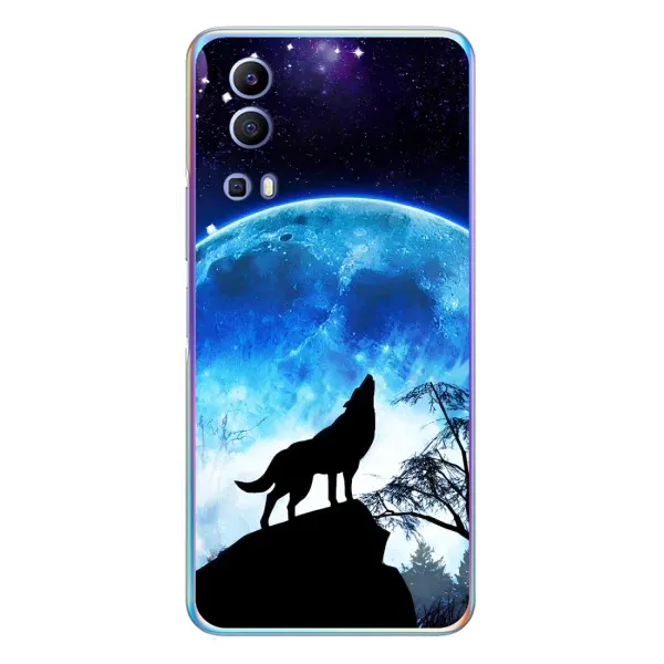 Чехол с принтом «Волк на луну» для Vivo Y72