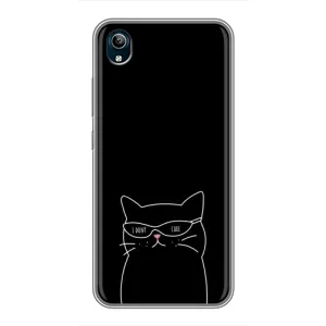 Чехол с рисунком кот на ViVO Y91C (Равнодушный кот)