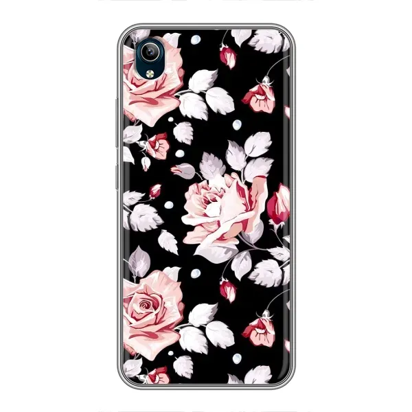 Чехол с принтом «Цветочки на черном» для Vivo Y91C Чехол с принтом «Цветочки на черном» для Vivo Y91C