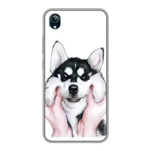 Чехол с Хаски для ViVO Y91C - (AlphaPrint) (Хаски улыбака)
