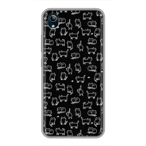 Чехол с принтом для ViVO Y91C (AlphaPrint) Модные коты (Меленькие котики)
