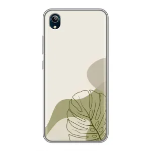 Силиконовый чехол с принтом в цветах на ViVO Y91C (Зеленая монстера дизайн)