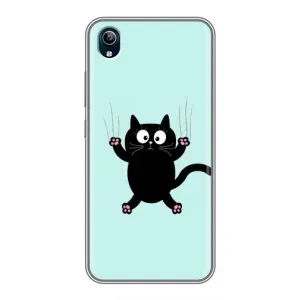Чехол с принтом для ViVO Y91C (AlphaPrint) Модные коты (Падающий кот)