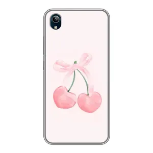 Чехол с розовым рисунком для ViVO Y91C (Розовые вишни)