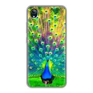 Чехол с птицами на ViVO Y91C (VPrint) (Яркий Павлин)