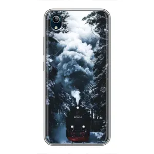 Новогодние, Праздничные Чехлы для ViVO Y91C - 2024 год (Зимний поезд)