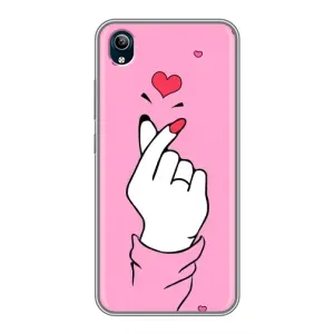 Чехол с принтом для ViVO Y91C (AlphaPrint - Знак сердечка)