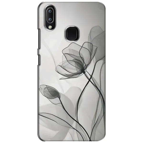 Чехол с принтом «Черные цветы» для Vivo Y93 Lite