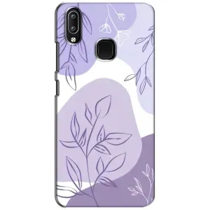 Силиконовый чехол с принтом в цветах на ViVO Y93 Lite (Фиолетовые листья абстракция)