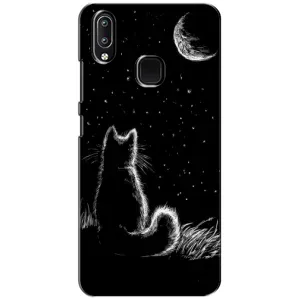 Чохол з принтом для ViVO Y93 Lite (AlphaPrint) Модні коти (Котик і місяць)