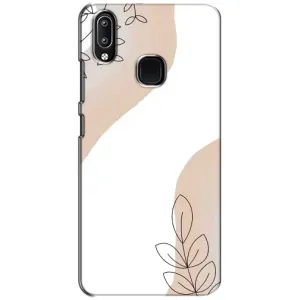 Силиконовый чехол с принтом в цветах на ViVO Y93 Lite (Нюдовая веточка абстракция)