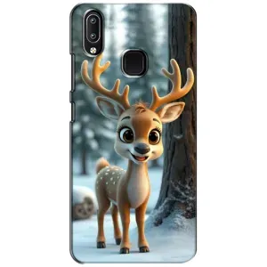 Яскравий чохол для Vivo Y93 Lite з Зимові Оленята (Оленятко в лісі)
