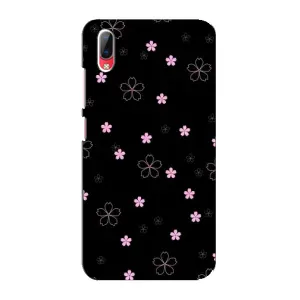 Чехол с розовым рисунком для Vivo Y93 / Y93S (Розовые цветы на черном)